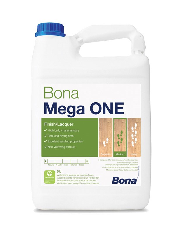 Паркетный Лак Bona Mega ONE на водной основе (5л) (экстраматовый)