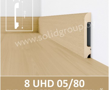 Плинтус напольный с текстурой натурального дерева 8 UHD 05/80 Дуб Королевский Светлый