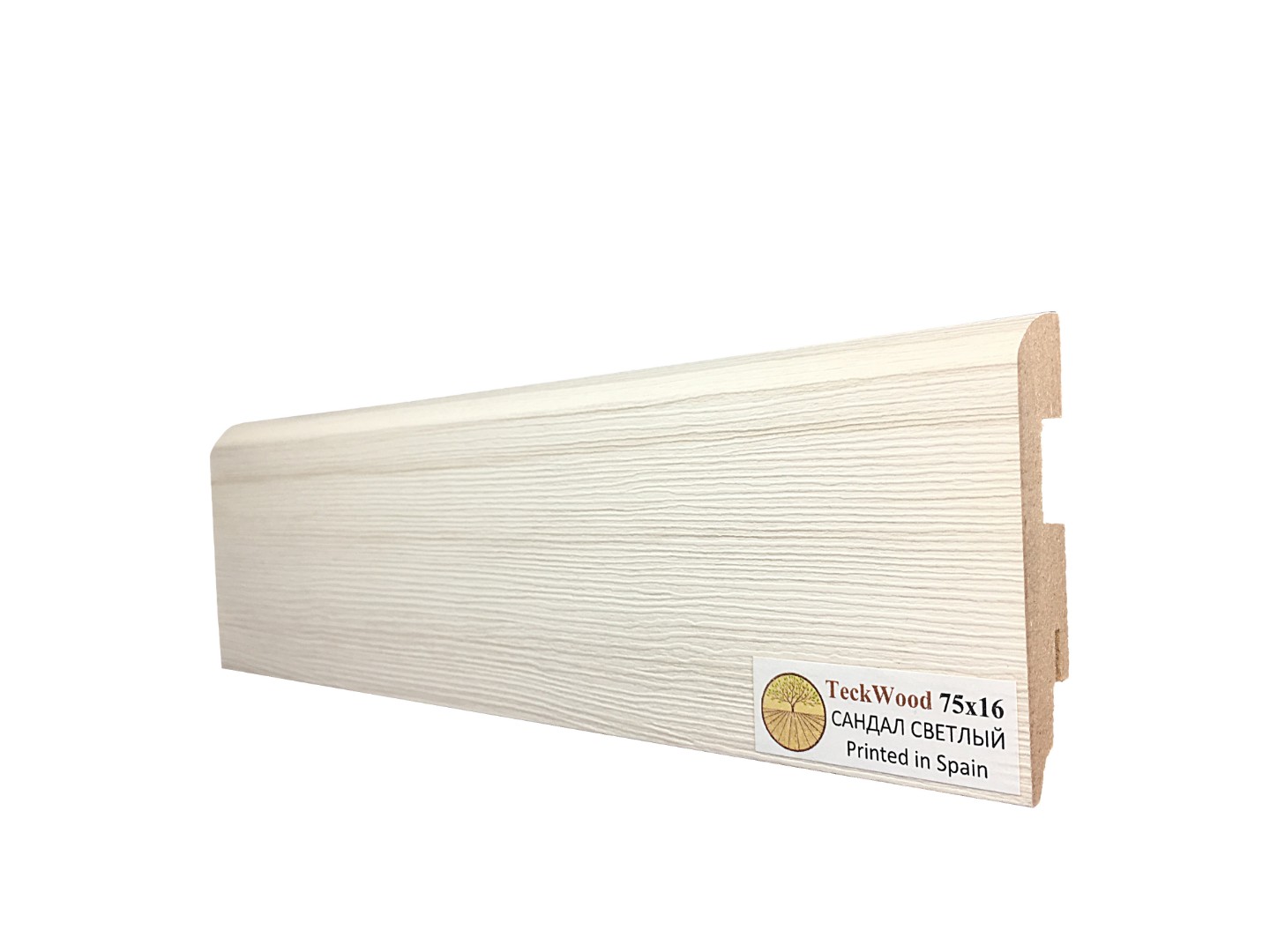 Teckwood ПЛИНТУС САНДАЛ СВЕТЛЫЙ (75х16)