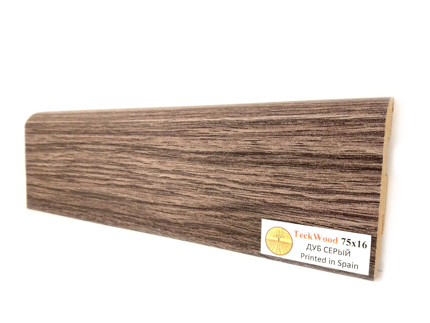 Teckwood ПЛИНТУС ДУБ СЕРЫЙ (75х16)